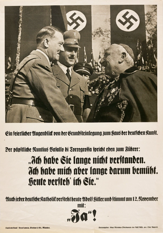 propaganda poster Adolf Hitler and Christian Church