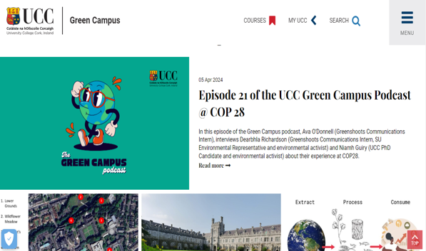 UCC website on Green Campus