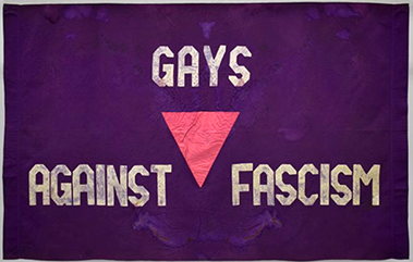 Purple flag and pink triangle
