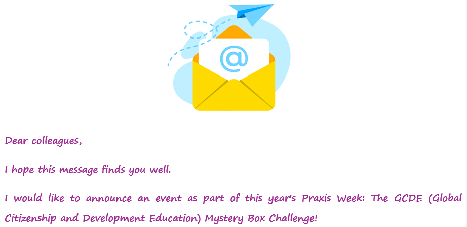 Sample of email sent to UCC staff